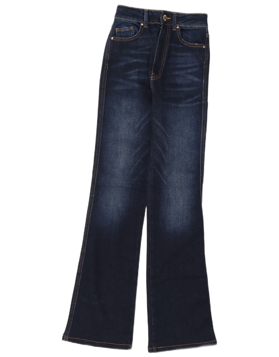 Jeans svasati da donna ZARA EU 34 2XS W24 L31 cotone blu navy