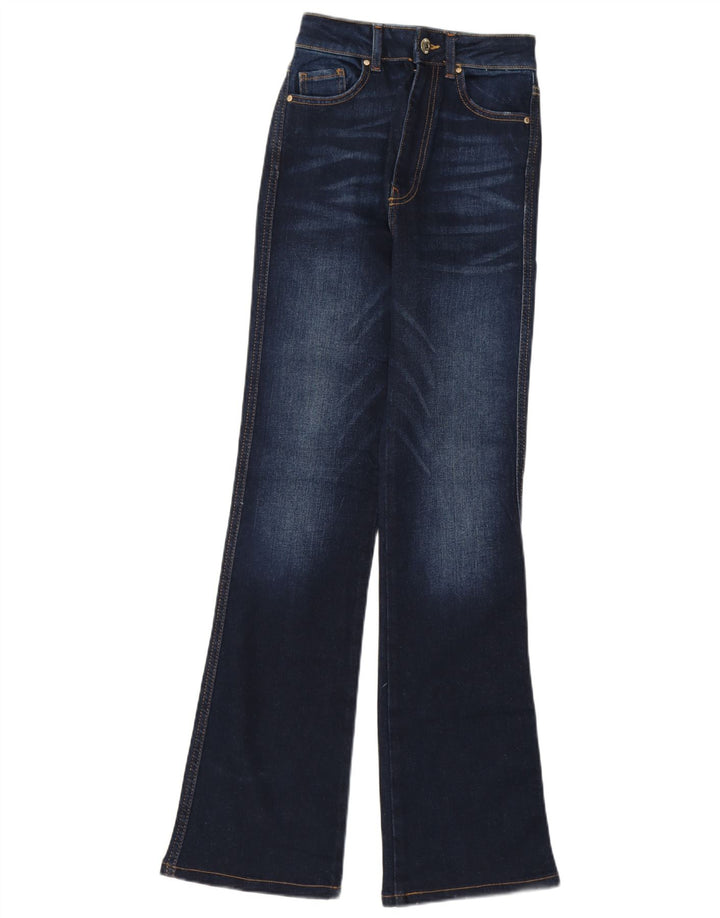 Jeans svasati da donna ZARA EU 34 2XS W24 L31 cotone blu navy