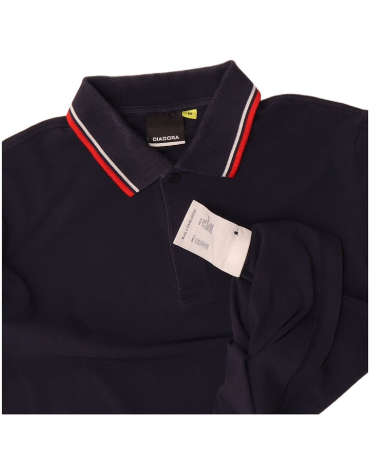 Polo Diadora Uomo Manica Lunga Cotone Medio Blu Navy