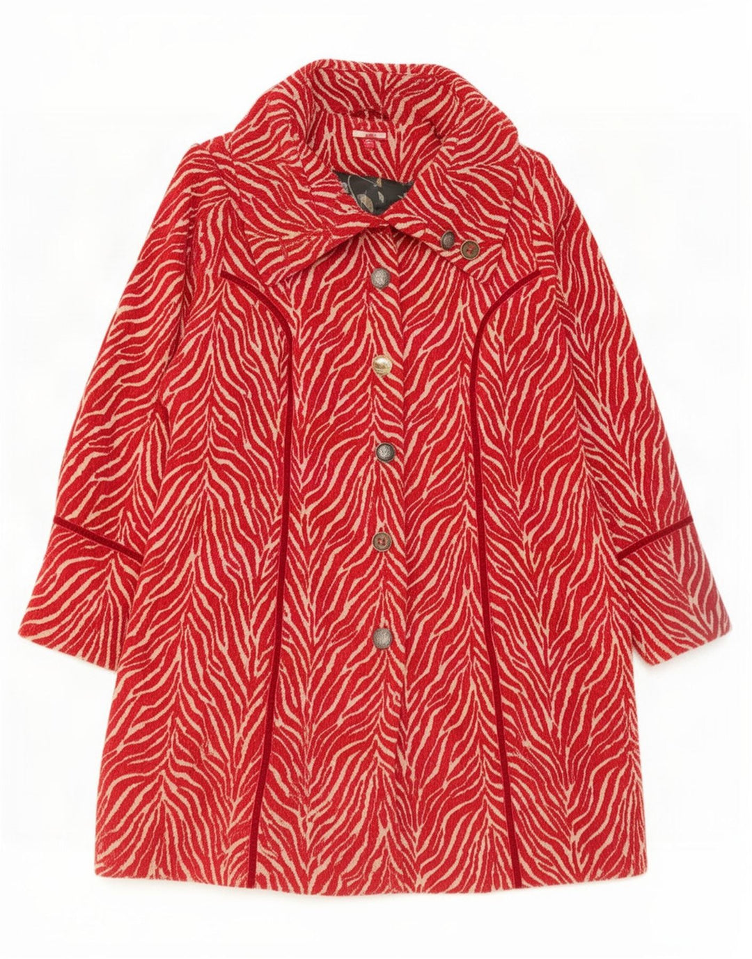 Soprabito da donna con motivo astratto Joe Browns UK 16 grande poliestere rosso