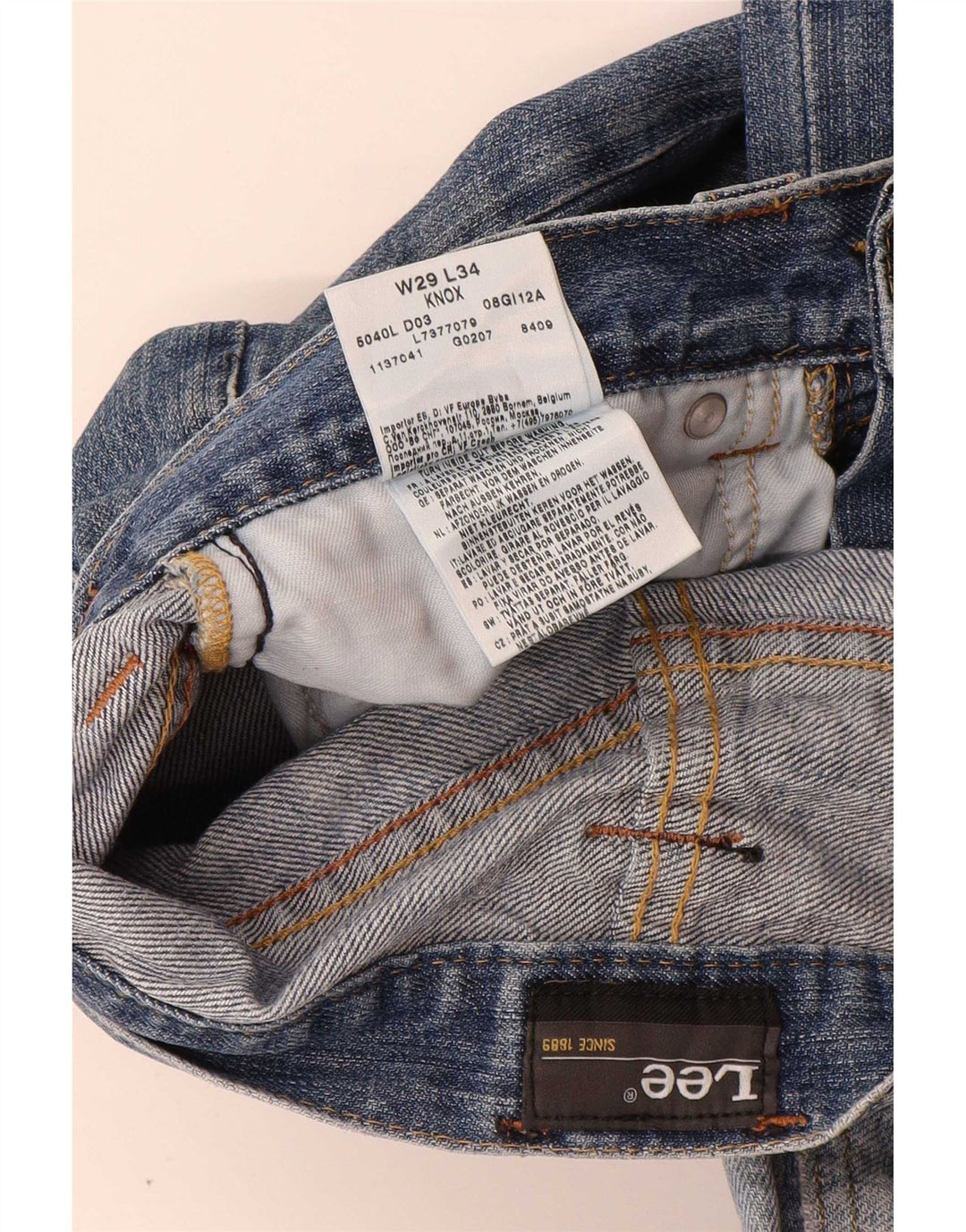 Jeans dritti Lee Knox da uomo W29 L34 cotone blu