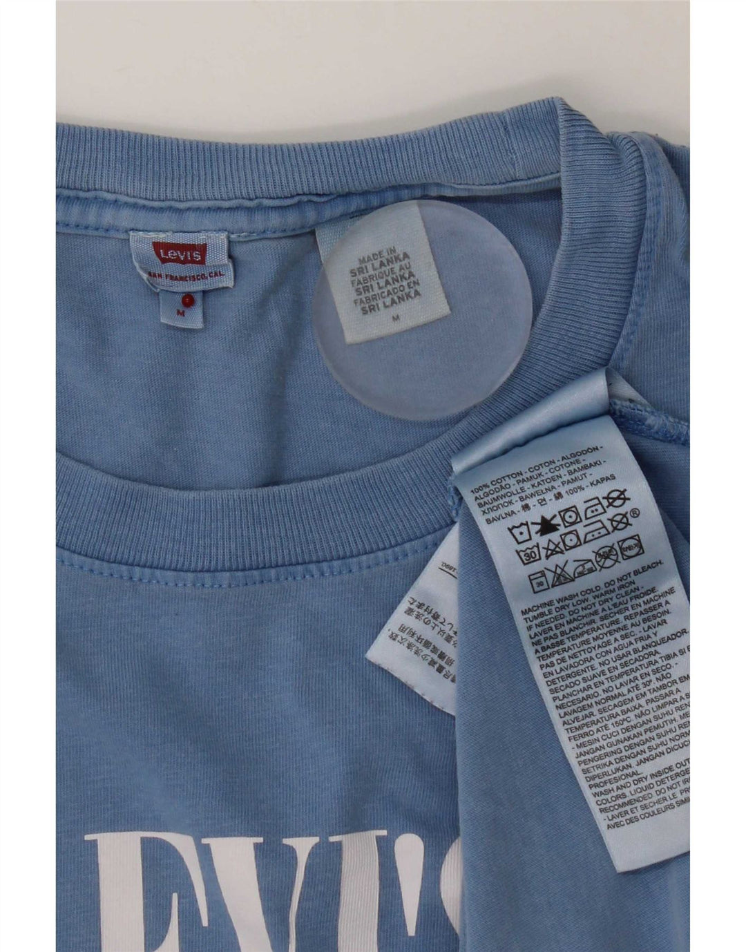 T-shirt grafica da donna Levi's Top UK 14 cotone blu medio