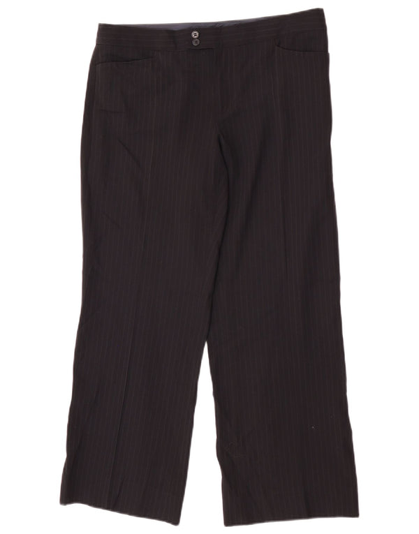 Pantaloni da abito corto da donna Jigsaw UK 10 piccoli W27 L25 gessato nero
