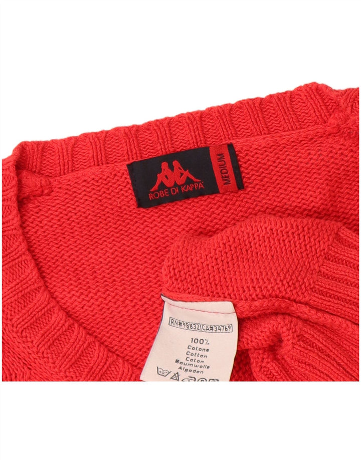 Maglione Kappa da uomo con scollo a V rosso medio in cotone