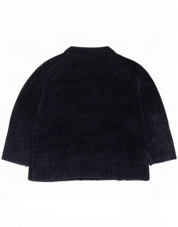 Maglione Zara da donna con scollo a V e maniche a 3/4 UK 14 Blu navy medio