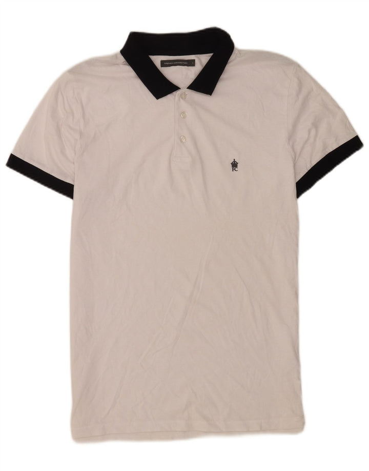 Polo da rugby da uomo French Connection, grande, in cotone bianco