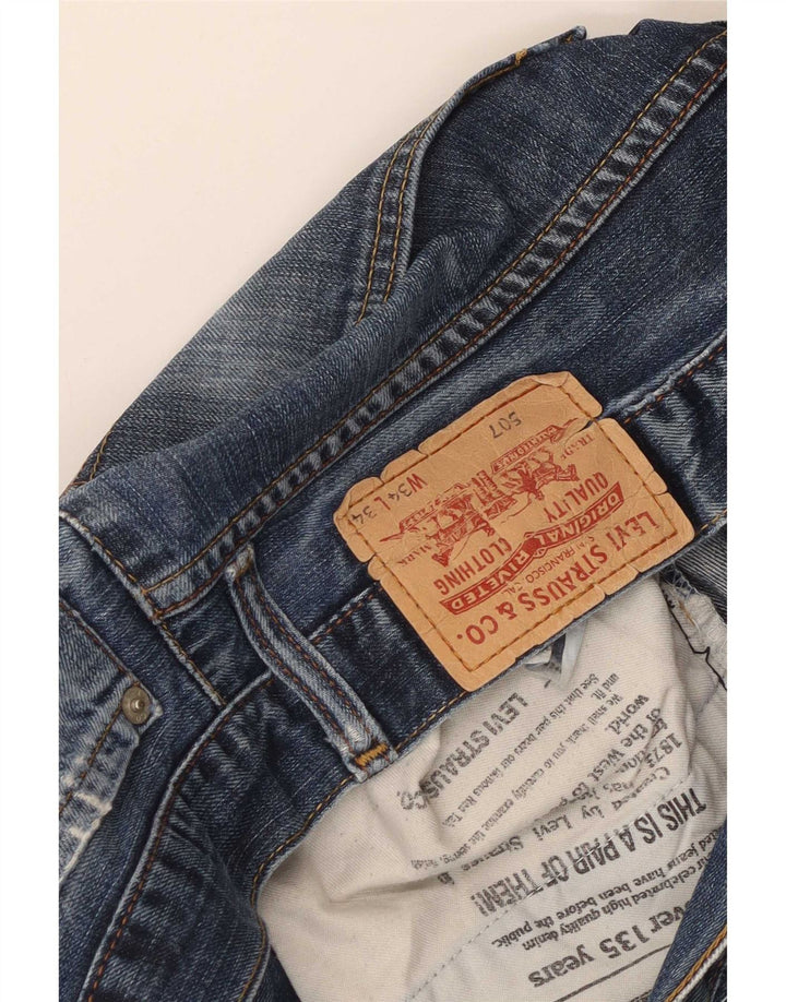 Levi's Uomo 507 Jeans Bootcut effetto consumato W34 L30 Blu Cotone