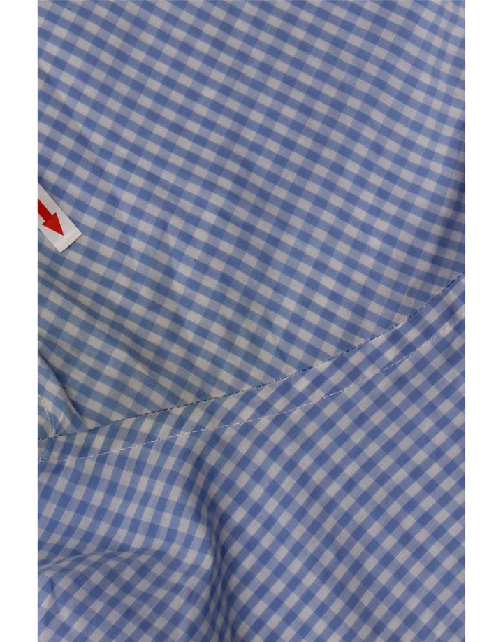 PIERRE CARDIN Camicia da uomo a maniche corte vestibilità regolare XL blu a quadretti
