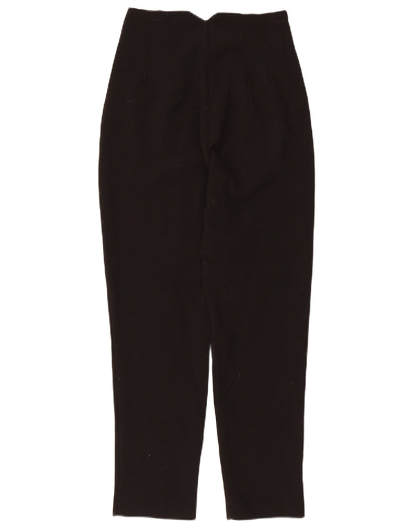 Pantaloni da abito affusolati a vita alta da donna Zara XS W24 L26 poliestere nero