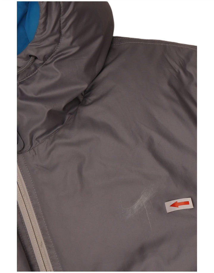 Giacca imbottita con cappuccio Nike da uomo UK 38 Poliestere grigio medio