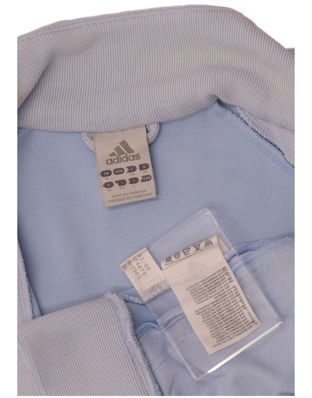 Giacca da ginnastica da donna Adidas UK 12 cotone blu medio