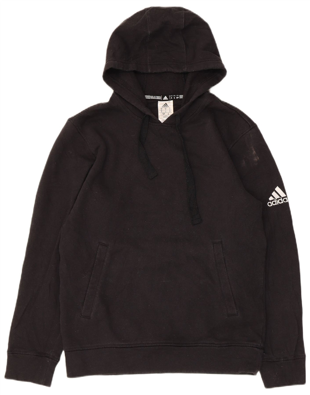 Felpa con cappuccio da uomo Adidas Small in cotone nero