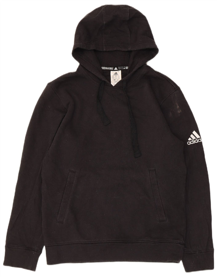 Felpa con cappuccio da uomo Adidas Small in cotone nero