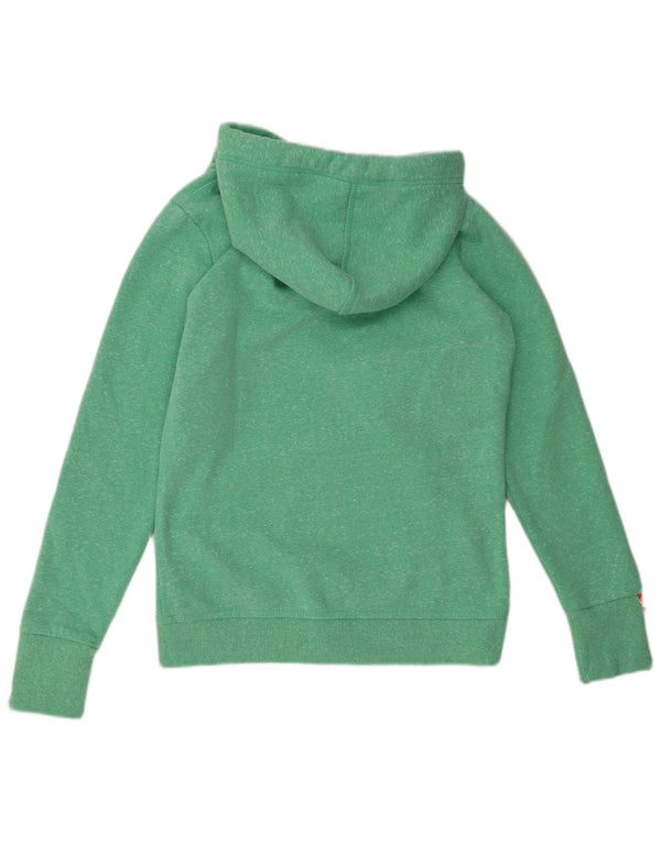Maglione con cappuccio e zip da donna Superdry UK 12 Cotone screziato verde medio