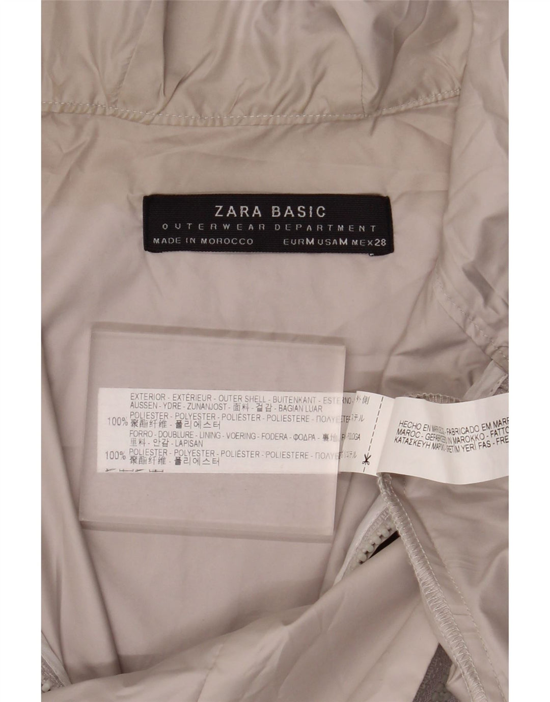 Giacca antipioggia oversize da donna Zara con maniche a 3/4 e cappuccio UK 14 Grigio medio