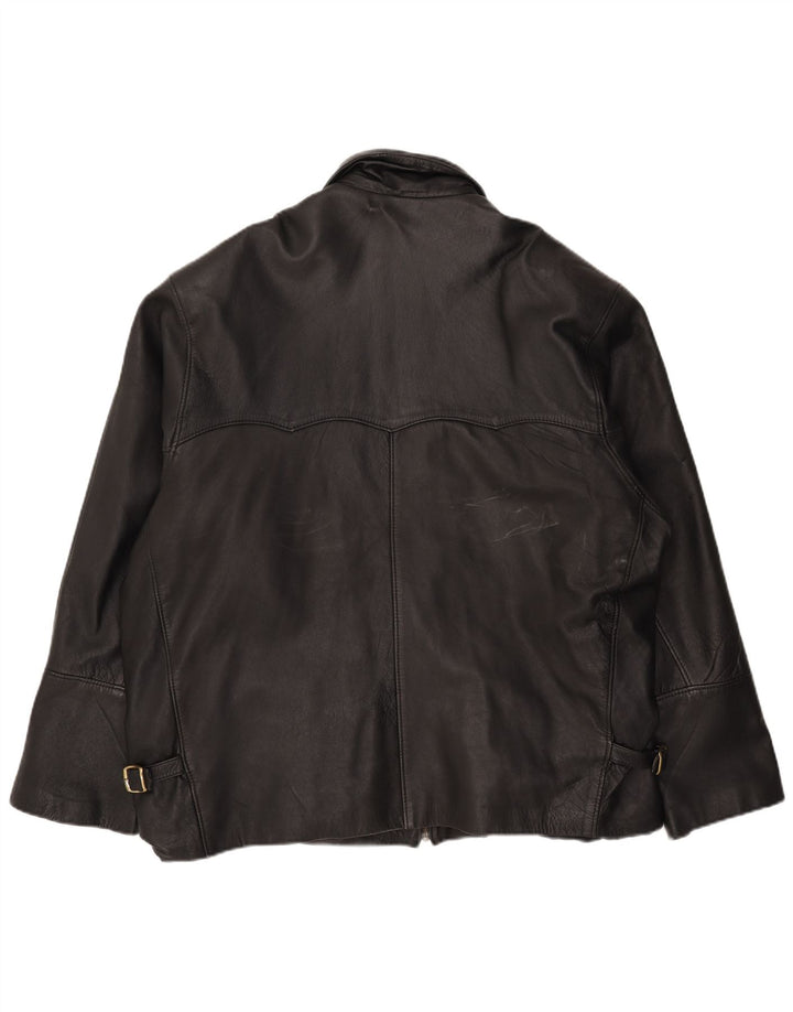 Giacca in pelle vintage da uomo UK 44 2XL Nera