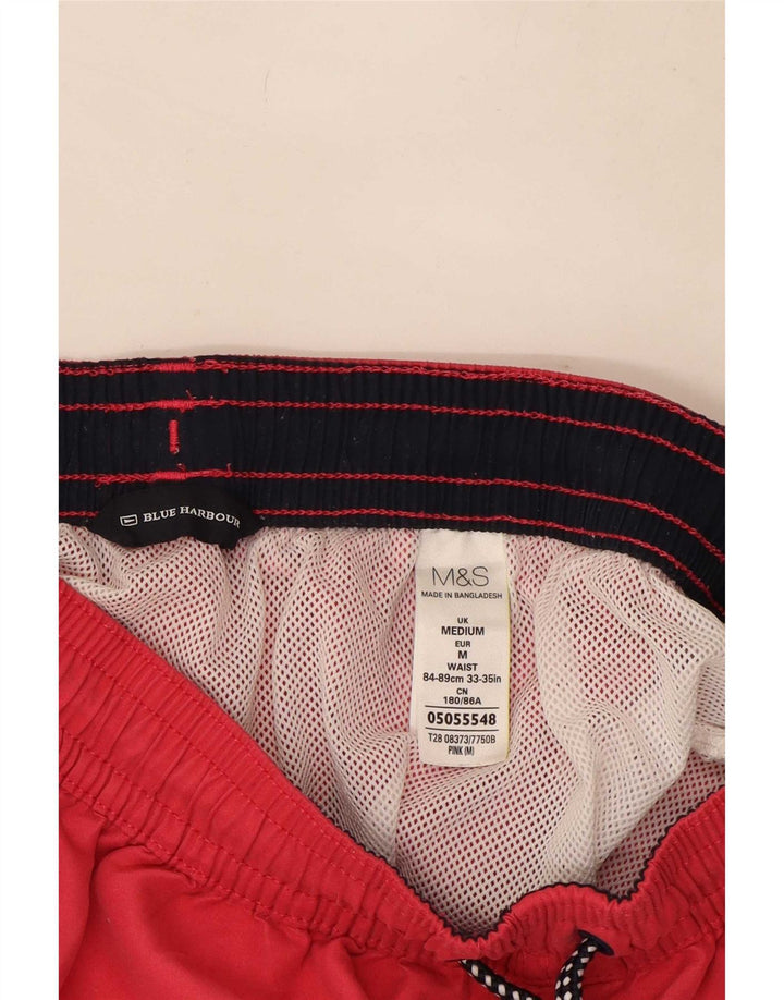 Pantaloncini da bagno Marks & Spencer da uomo Blue Harbour in poliestere rosa medio