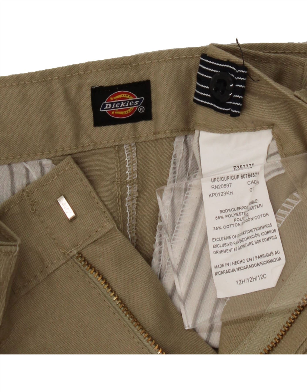 DICKIES Womens Straight Chino Trousers US 12 Large W26 L26 Beige Polyester Vintage Dickies and Second-Hand Dickies from Messina Hembry 