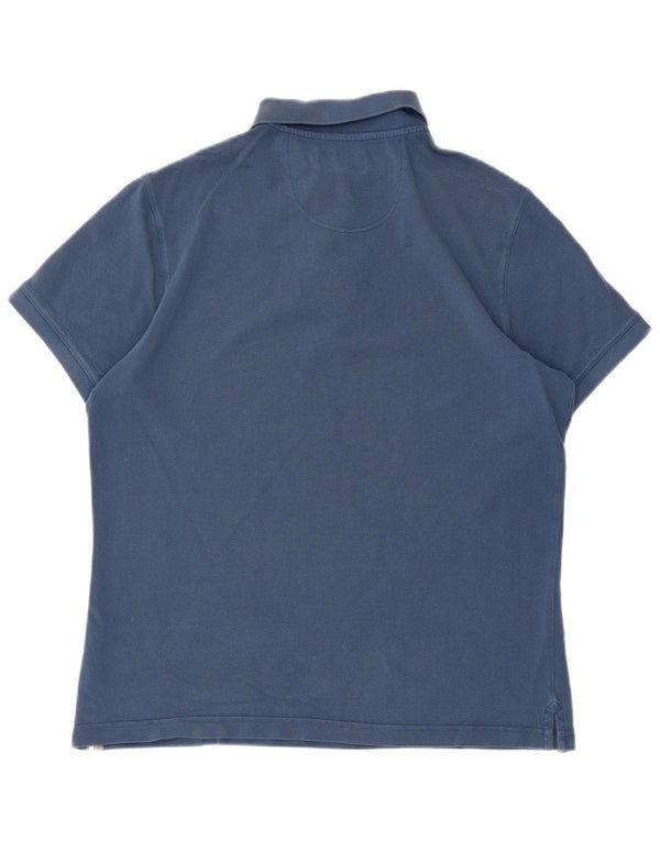 BARBOUR Mens Polo Shirt Medium Blue