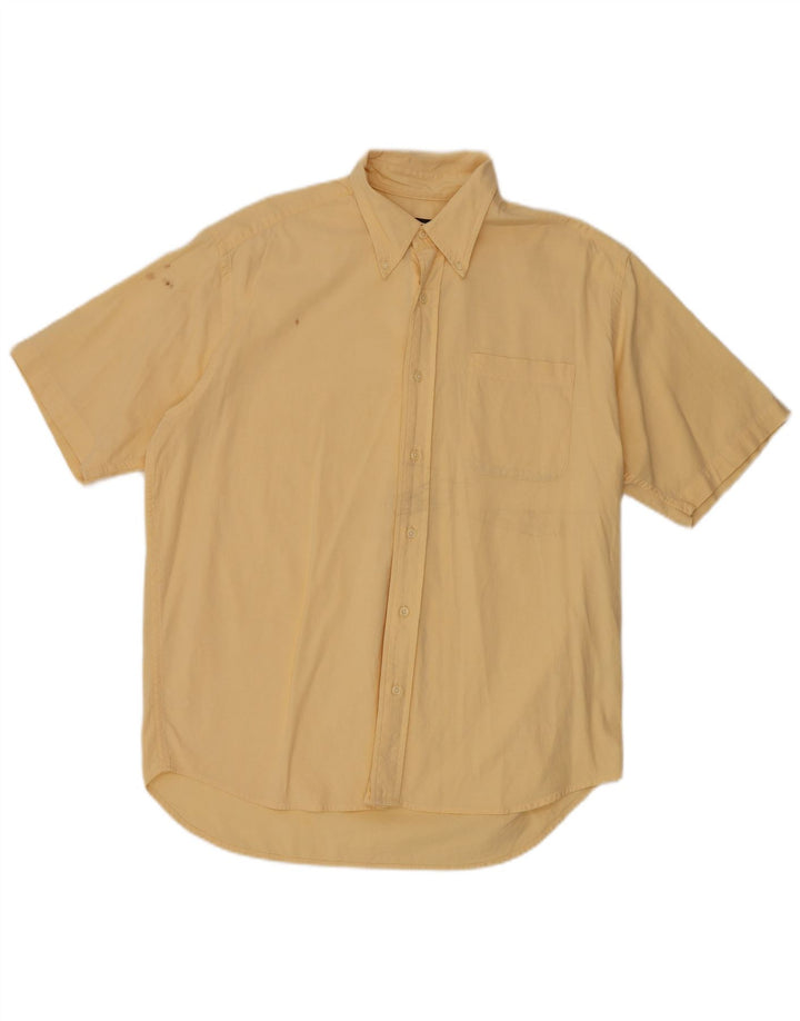 Camicia a maniche corte da uomo Eddie Bauer in cotone giallo medio