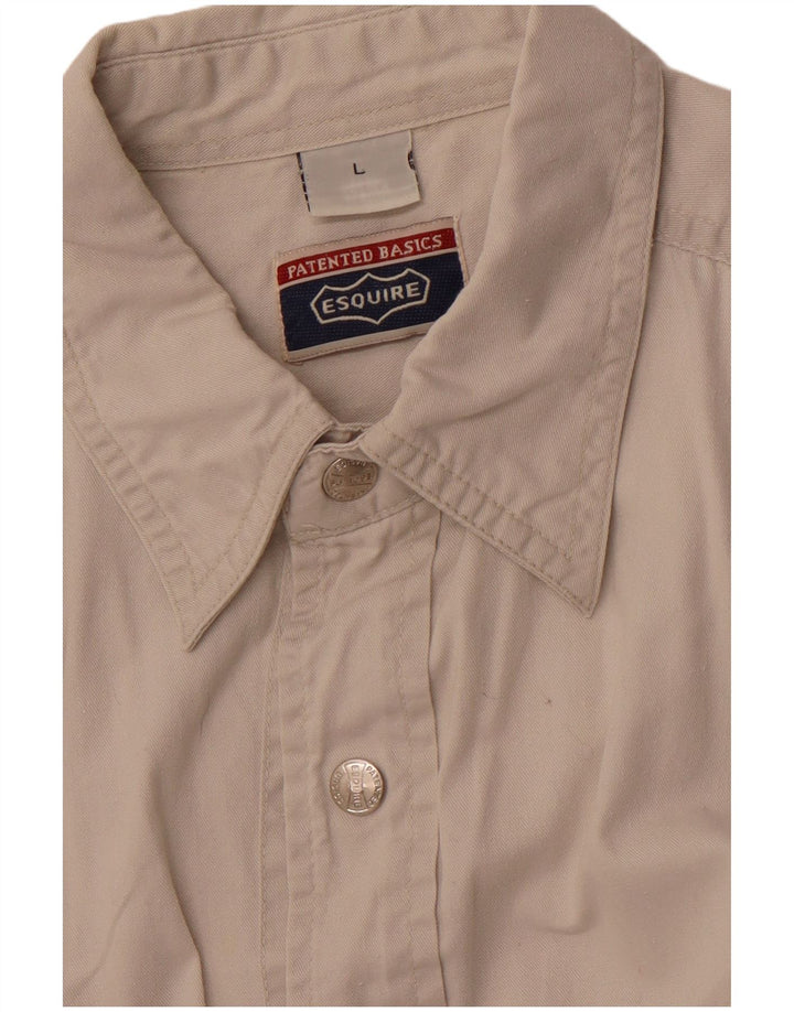 Camicia senza maniche da uomo VINTAGE grande in cotone beige