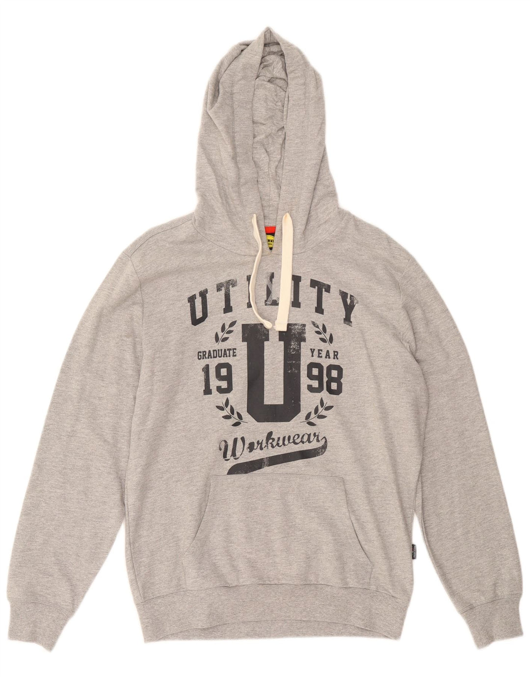 Felpa con cappuccio grafica da uomo Diadora in cotone grigio medio