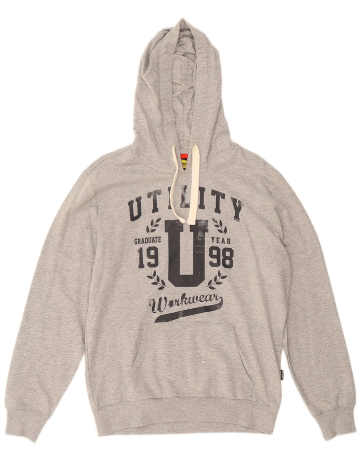 Felpa con cappuccio grafica da uomo Diadora in cotone grigio medio