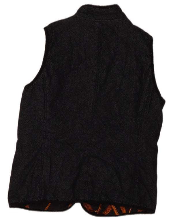 Gilet trapuntato reversibile da donna Ralph Lauren UK 12 medio cotone blu navy
