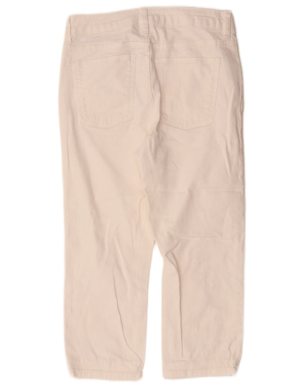 Jeans crop slim da donna Marks & Spencer UK 10 piccoli W28 L20 cotone bianco