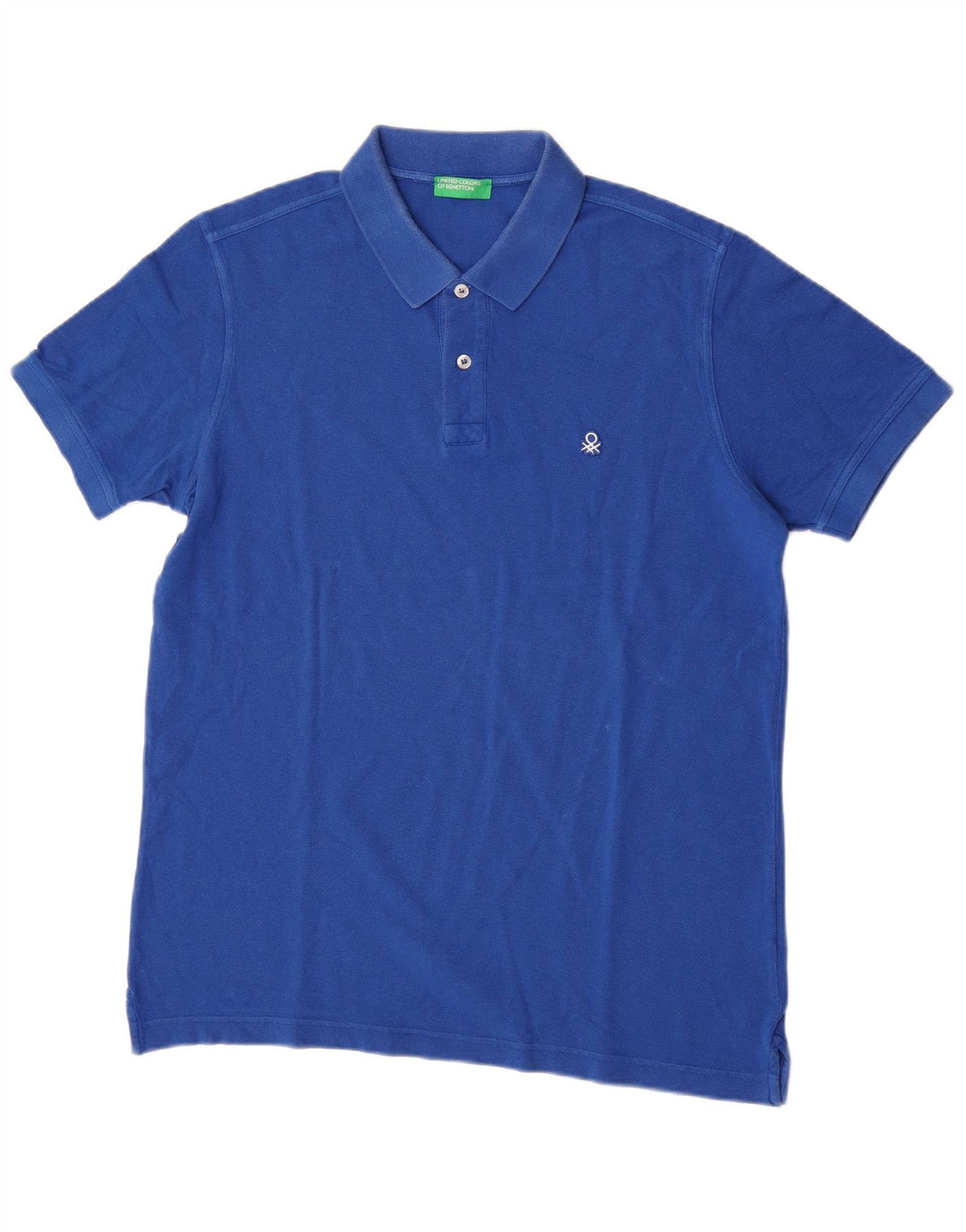 Polo Uomo BENETTON Large Blu Cotone