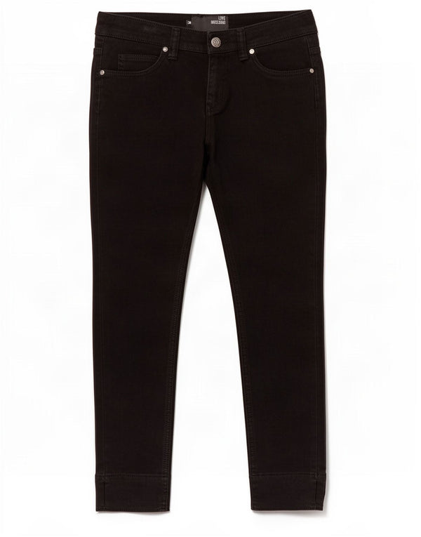 Jeans skinny a vita bassa da donna Moschino W30 L28 cotone nero