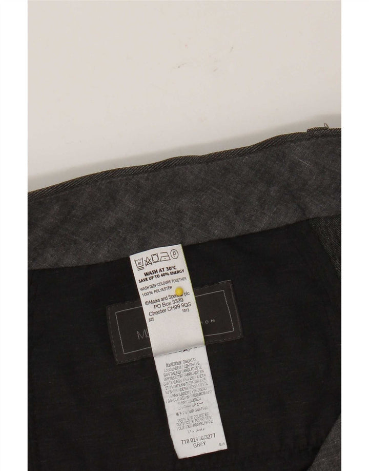 Pantaloni da abito vestibilità regolare Marks & Spencer da uomo W36 L31 poliestere grigio