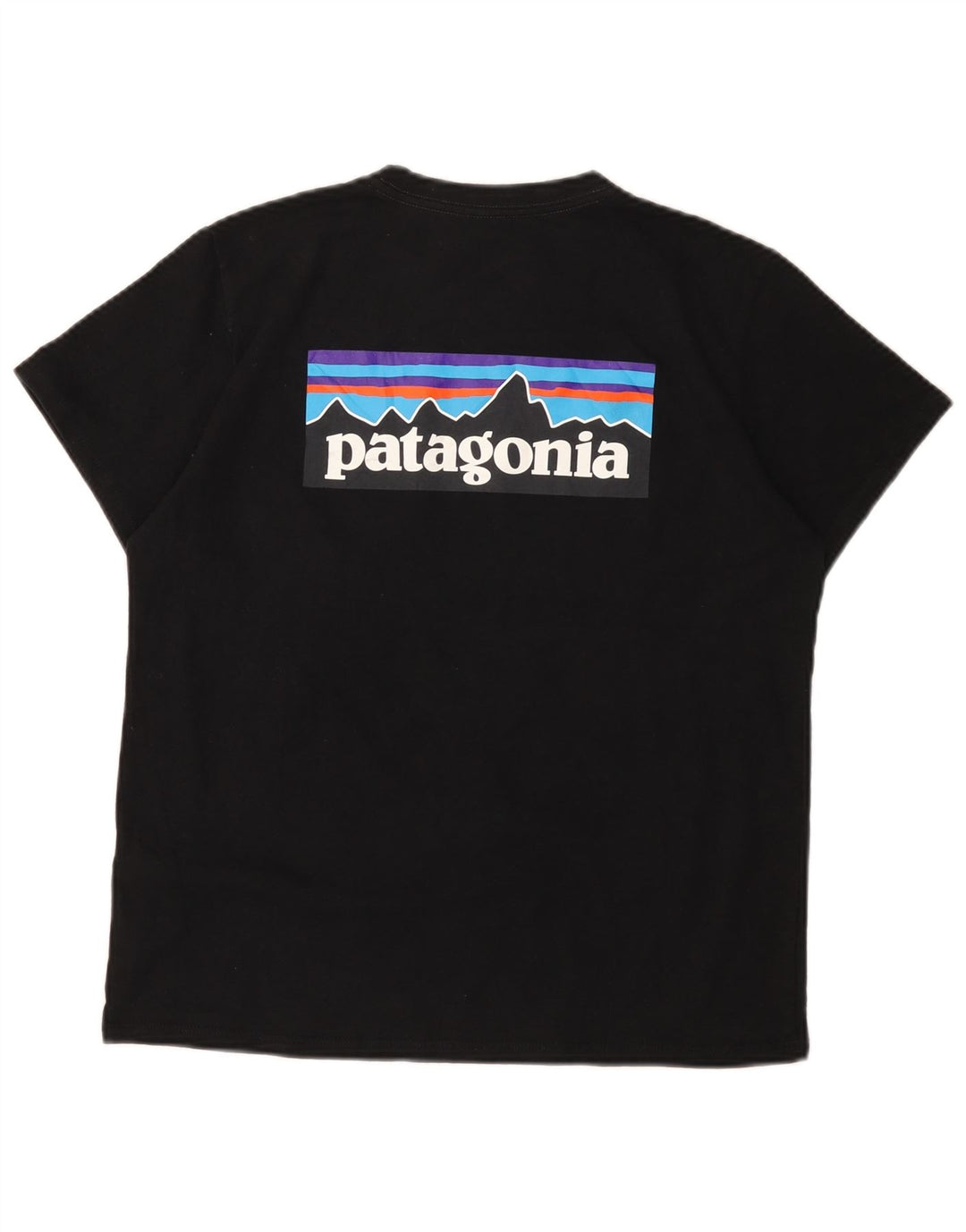 Patagonia T-shirt grafica da donna Top UK 16 Large Nero Poliestere