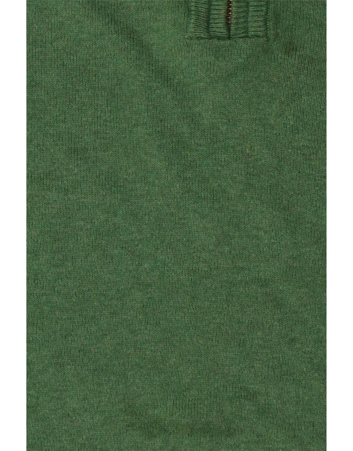 Maglione da uomo con collo con zip Fat Face 2XL cotone verde