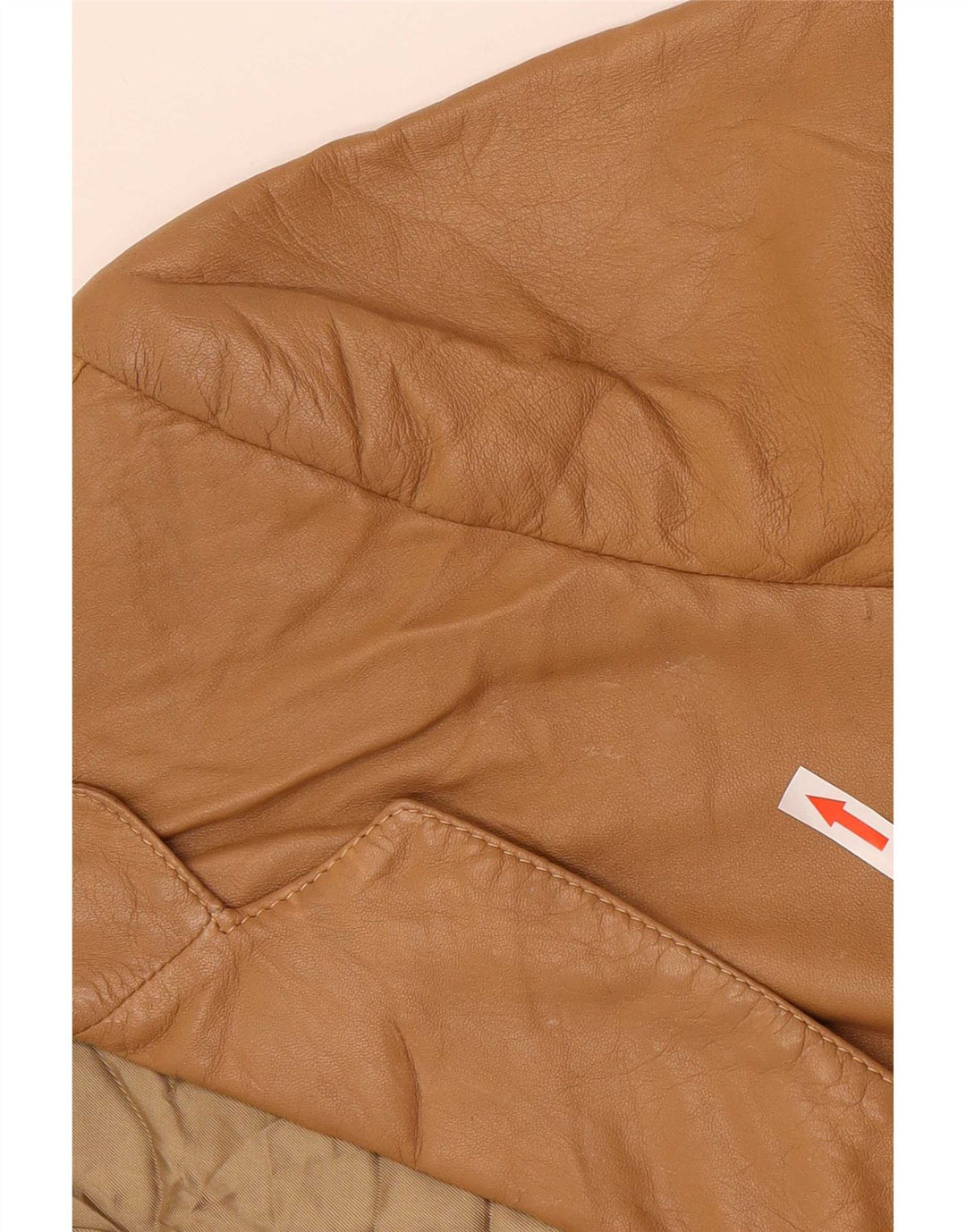 Giacca blazer in pelle vintage da uomo a 2 bottoni IT 48 Beige medio