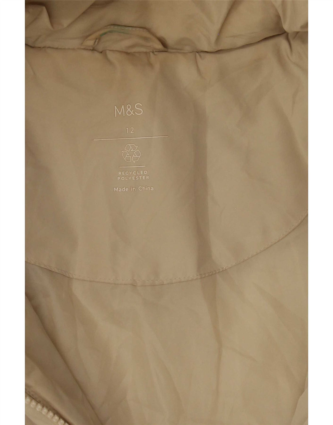 Giacca imbottita con cappuccio da donna Marks & Spencer UK 12 media bianco sporco
