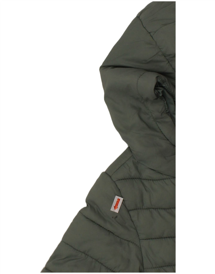 Giacca imbottita con cappuccio per bambina DKNY 18-24 mesi in nylon verde