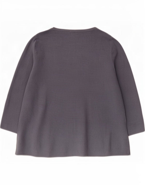 Cos Top da donna manica 3/4 UK 16 grande cotone grigio