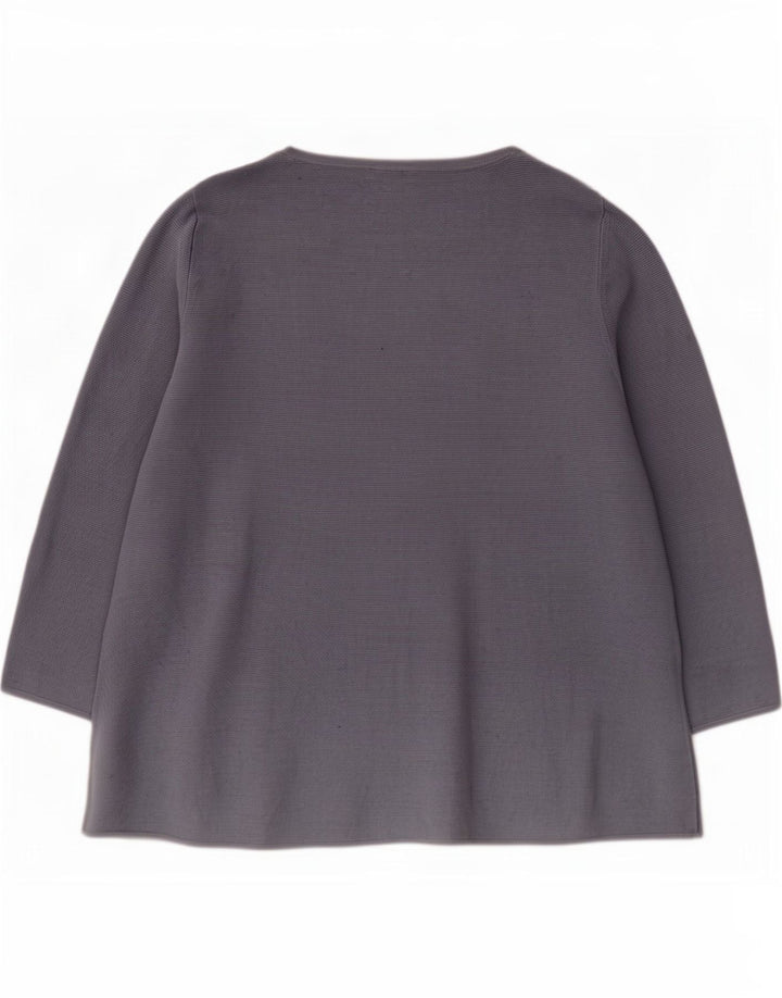 Cos Top da donna manica 3/4 UK 16 grande cotone grigio