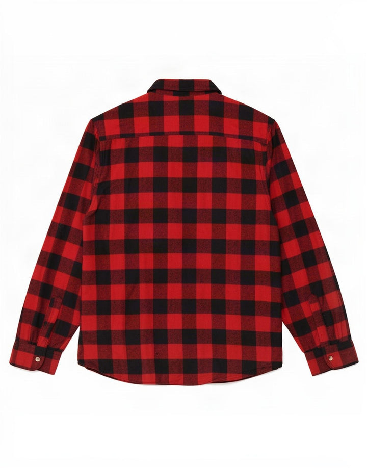 Camicia da uomo identica in flanella XL in cotone a quadretti rossi
