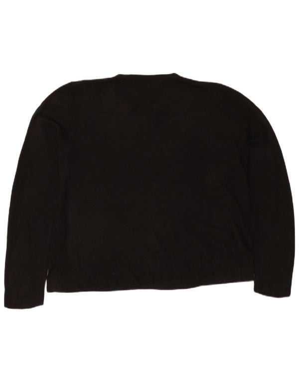 Maglione maglione girocollo da donna Marks & Spencer UK 16 grande acrilico nero