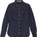TOMMY HILFIGER Womens Fitted Shirt US 6 Medium Navy Blue Paisley Cotton Vintage Tommy Hilfiger and Second-Hand Tommy Hilfiger from Messina Hembry 