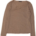Top Zara da donna a maniche lunghe UK 12 in viscosa marrone medio