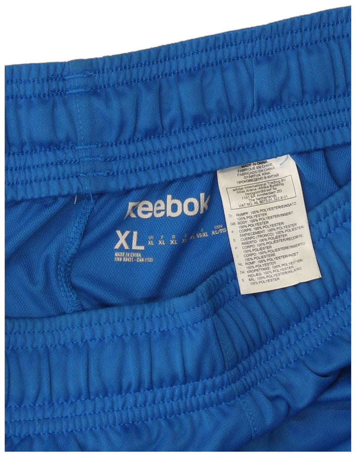 Pantaloncini sportivi REEBOK da uomo XL blu in poliestere color block