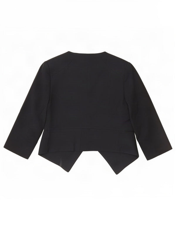 Whistles Giacca bolero aperta da donna con maniche a 3/4 UK 10 piccola viscosa nera