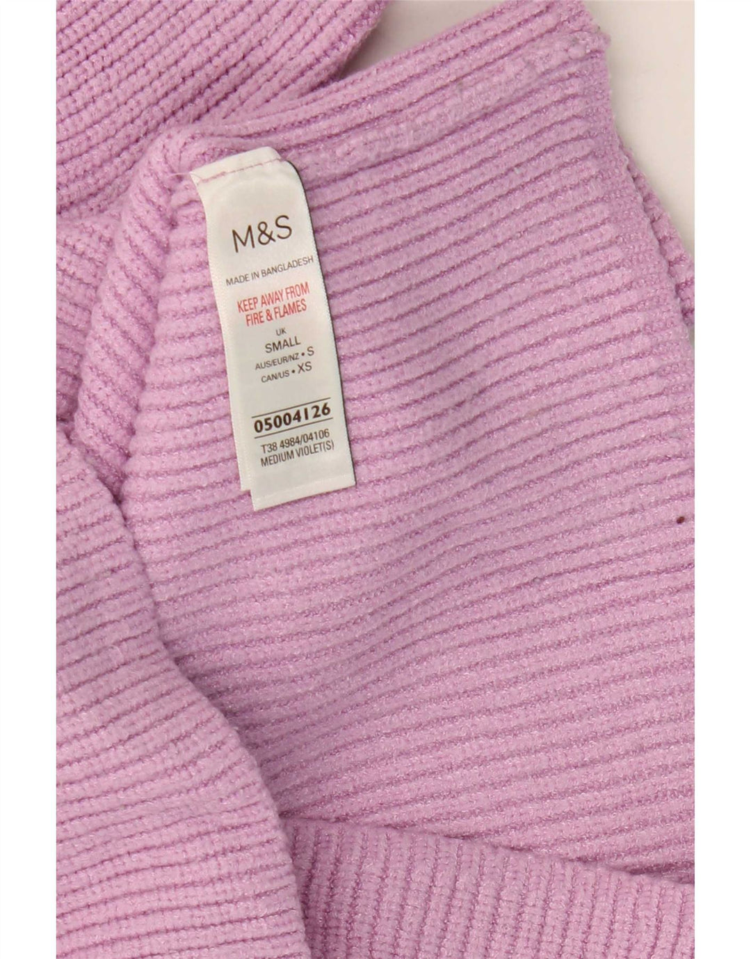 Maglione corto da donna Marks & Spencer con collo alto UK 10 piccolo viola