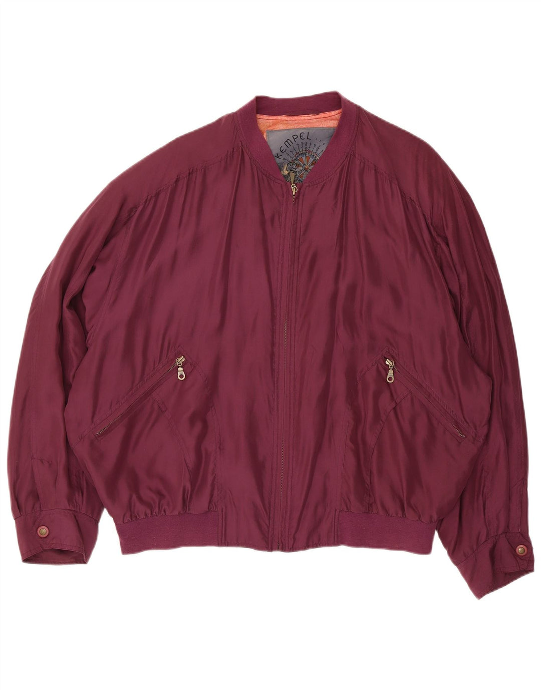 Giubbotto bomber da uomo Kempel UK 42 XL Borgogna Seta