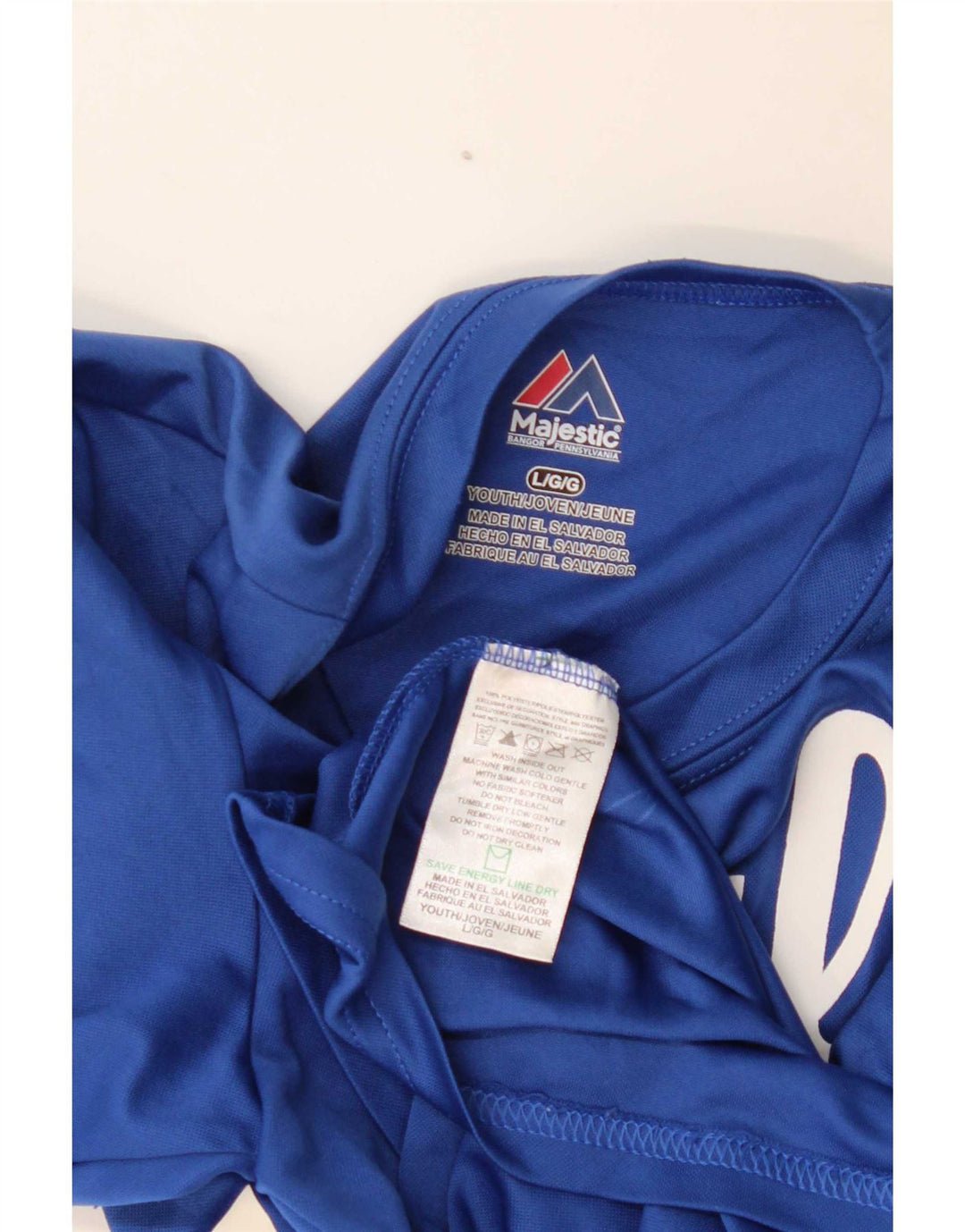 Maglietta grafica per ragazzi Majestic Top 13-14 anni Large Blu in poliestere