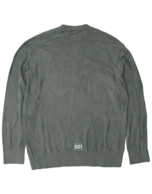 Armani Exchange Uomo Maglione Girocollo Maglione Piccolo Cotone Verde