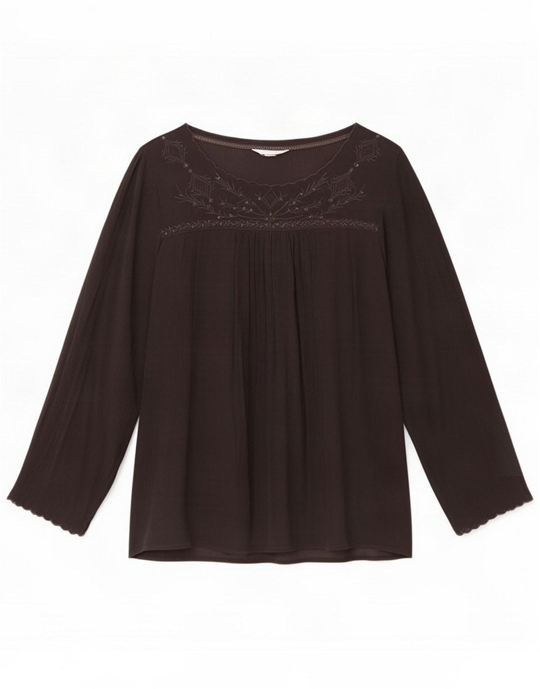 Camicetta a maniche lunghe da donna White Stuff Top UK 16 Large Viscosa grigia
